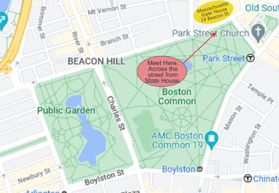 Map showing meeting point for Freedom Trail tour.